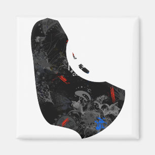 Barbados Trendy Peace Sign with Barbadian map Magnet