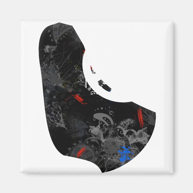 Barbados Trendy Peace Sign with Barbadian map Magnet (Front)