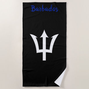 Barbados Trident black Beach Towel