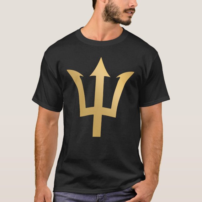 Barbados Trident Proud Barbadian Patriotic Bajan T-Shirt (Front)