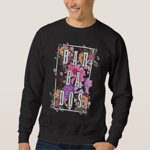 Barbados Vintage Flowers Floral Barbadian Sweatshirt