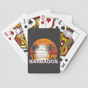 Barbados Vintage Palm Trees Summer Beach Poker Cards