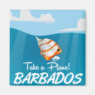 Barbados vintage travel poster magnet