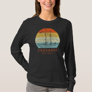Barbados West Indies Vintage Blueprint Sailboat Va T-Shirt