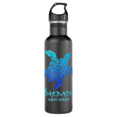 Barbados  West Indies Vintage Retro Tribal Turtle  Stainless Steel Water Bottle