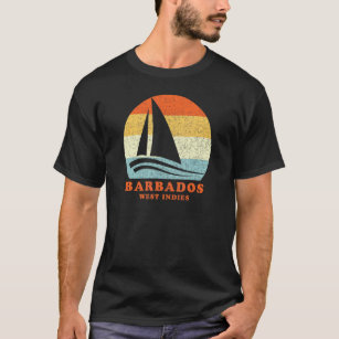 Barbados West Indies Vintage Sailboat Sailing Vaca T-Shirt