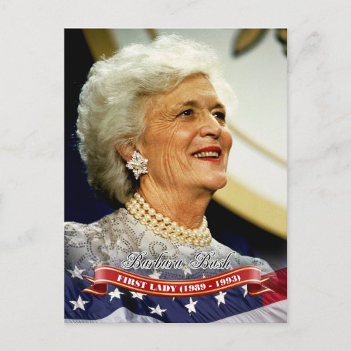 Barbara Bush First Lady of the US Postcard