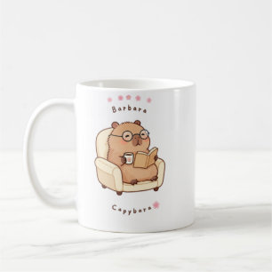 Barbara Capybara Reading Book Cute Cozy Mug