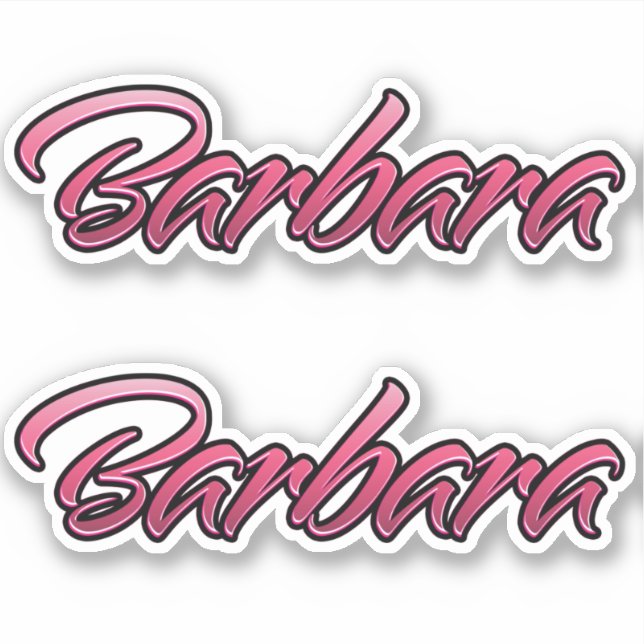 Barbara faded pink stickers sticker set (Front)