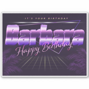 Barbara first name lila retro sticker birthday