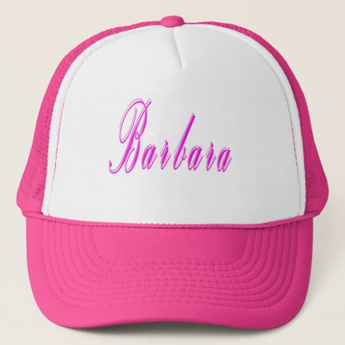 Barbara Girls Name Logo Trucker Hat