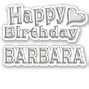 Barbara Happy Birthday silver sticker
