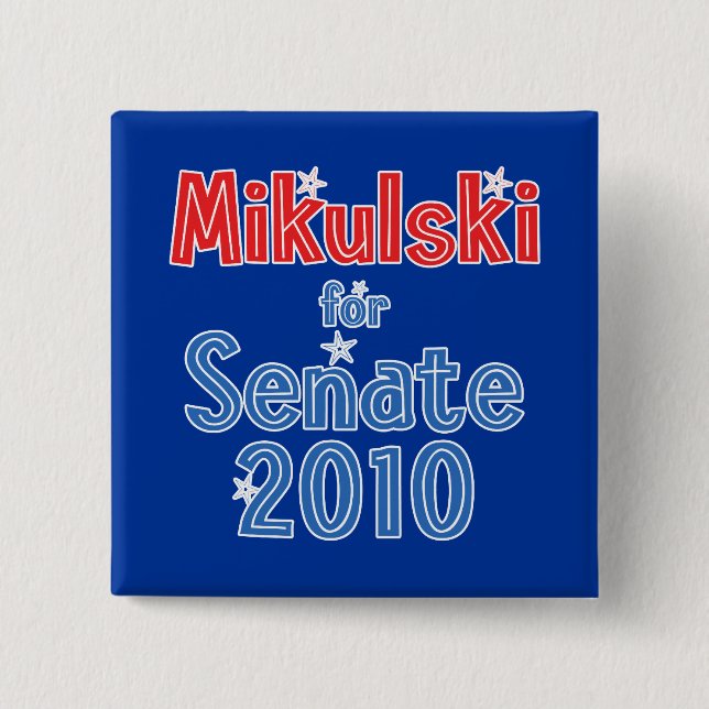 Barbara Mikulski for Senate 2010 Star Design Pinback Button (Front)