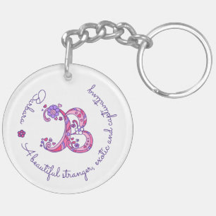 Barbara monogram B name and meaning keyring