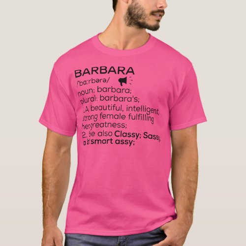 Barbara Name Definition Barbara Female Name T_Shirt