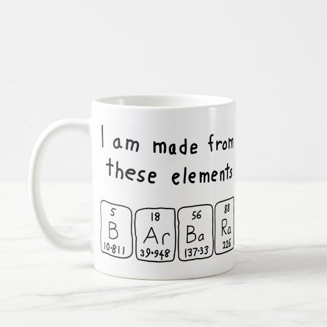 Barbara periodic table name mug (Left)