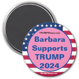 Barbara Supports TRUMP 2024 Pink Patriotic magnet