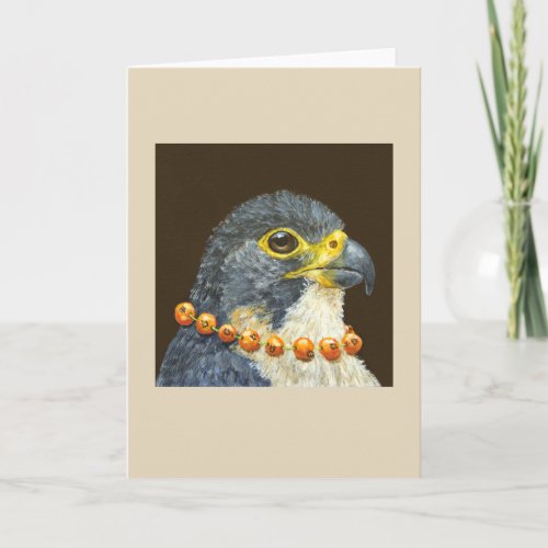 Barbara the peregrine falcon greeting card