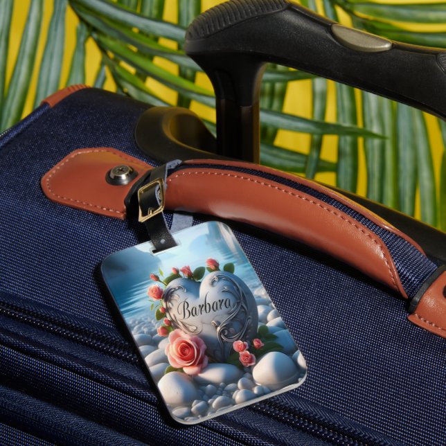Barbara's Heart by the Lake Luggage Tag (Front Insitu 1)
