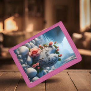 Barbara's Heart by the Lake Tri-fold Wallet
