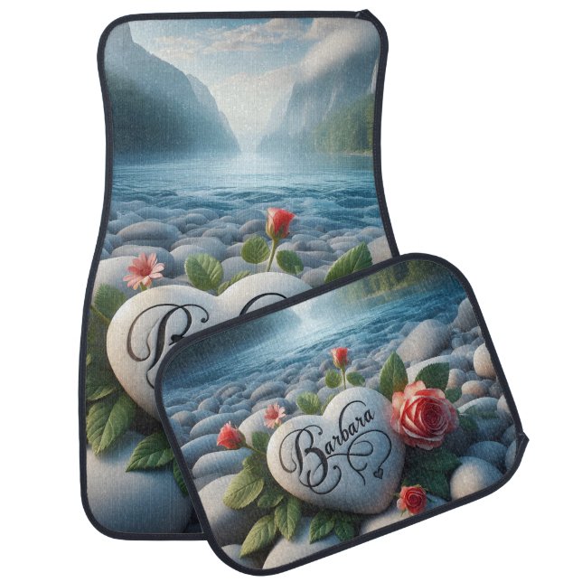 Barbara's Heart by the River Car Floor Mat (Set)