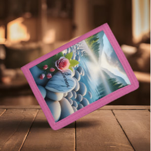 Barbara's Heart by the River Trifold Wallet