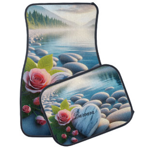 Barbara's River Heart Car Floor Mat