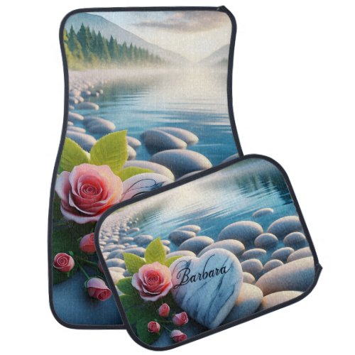 Barbaras River Heart Car Floor Mat