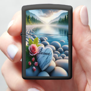 Barbara's Riverstone Heart Zippo Lighter