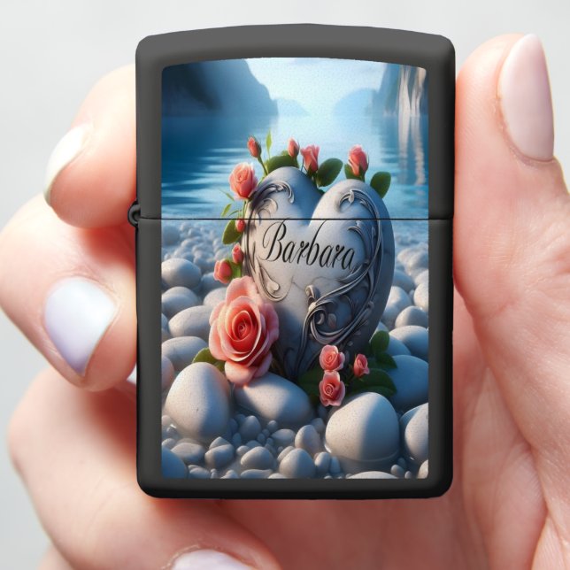 Barbara's Stone Heart Zippo Lighter (In Hand)