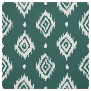 BARBARIAN Boho Ikat Diamond Evergreen Fabric