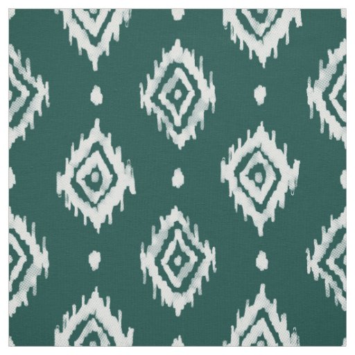 BARBARIAN Boho Ikat Diamond Evergreen Fabric