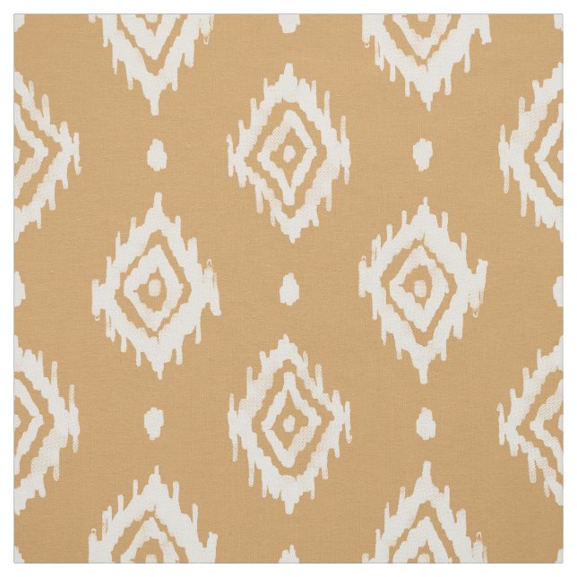 BARBARIAN Boho Ikat Diamond Gold Fabric (Swatch)