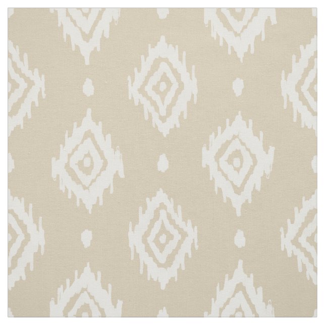 BARBARIAN Boho Ikat Diamond Natural Fabric (Swatch)