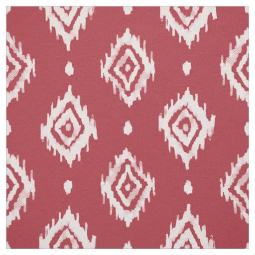 BARBARIAN Boho Ikat Diamond Red Fabric