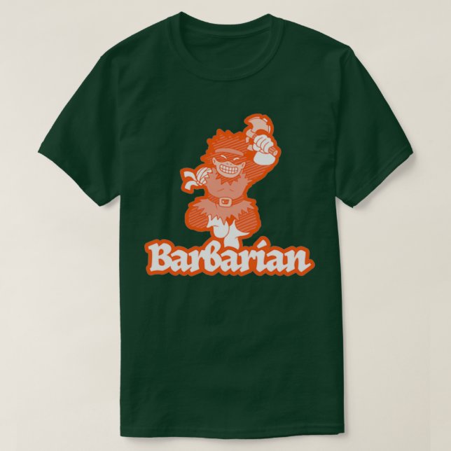 Barbarian Class Cartoon T-Shirt (Design Front)
