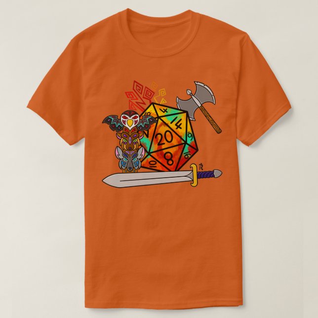 Barbarian D20 T-Shirt (Design Front)