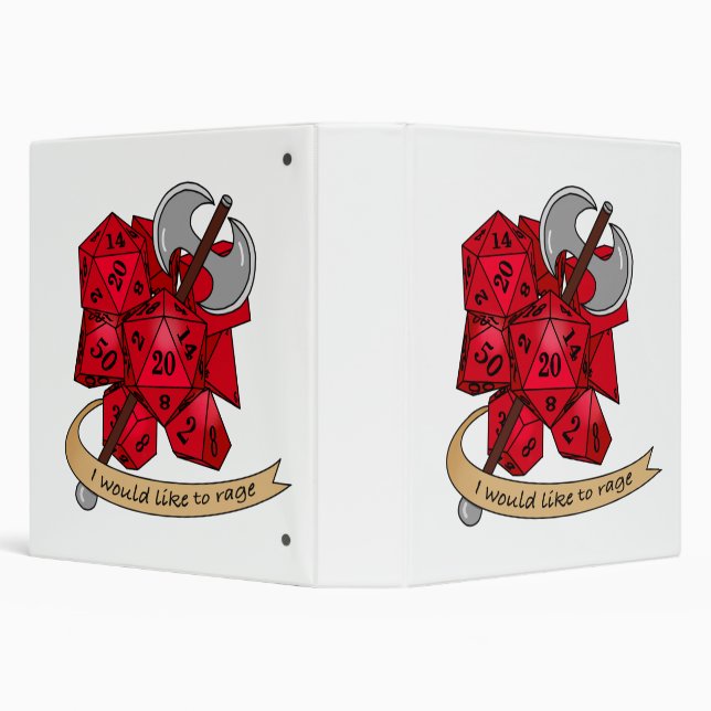 Barbarian Dice Design 3 Ring Binder (Background)
