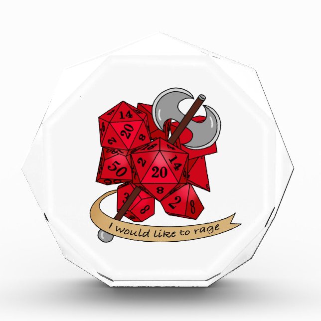 Barbarian Dice Design Acrylic Award (Front)