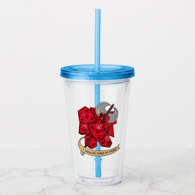 Barbarian Dice Design Acrylic Tumbler (Front)