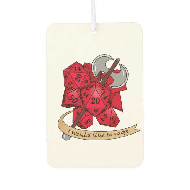 Barbarian Dice Design Air Freshener (Front)