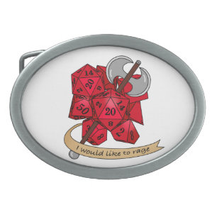 Barbarian Dice Design Belt Buckle