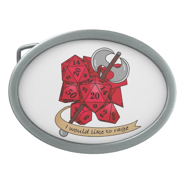 Barbarian Dice Design Belt Buckle (Front)