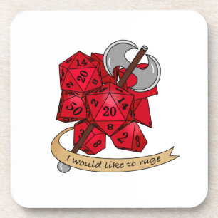 Barbarian Dice Design Beverage Coaster