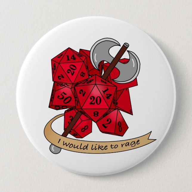 Barbarian Dice Design Button (Front)