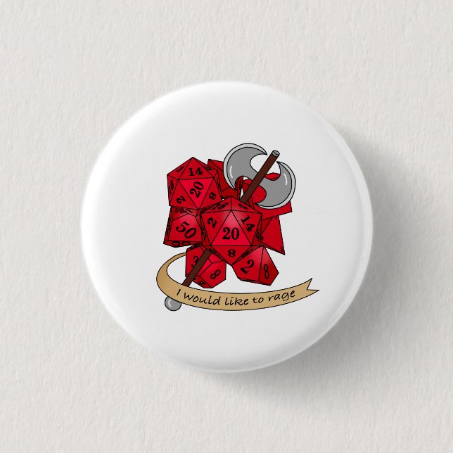 Barbarian Dice Design Button (Front)