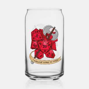 Barbarian Dice Design Can Glass