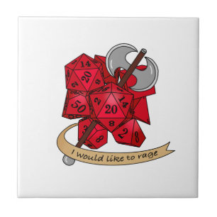 Barbarian Dice Design Ceramic Tile