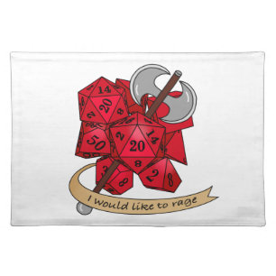 Barbarian Dice Design Cloth Placemat