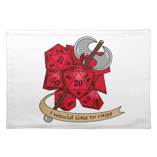 Barbarian Dice Design Cloth Placemat (Front)